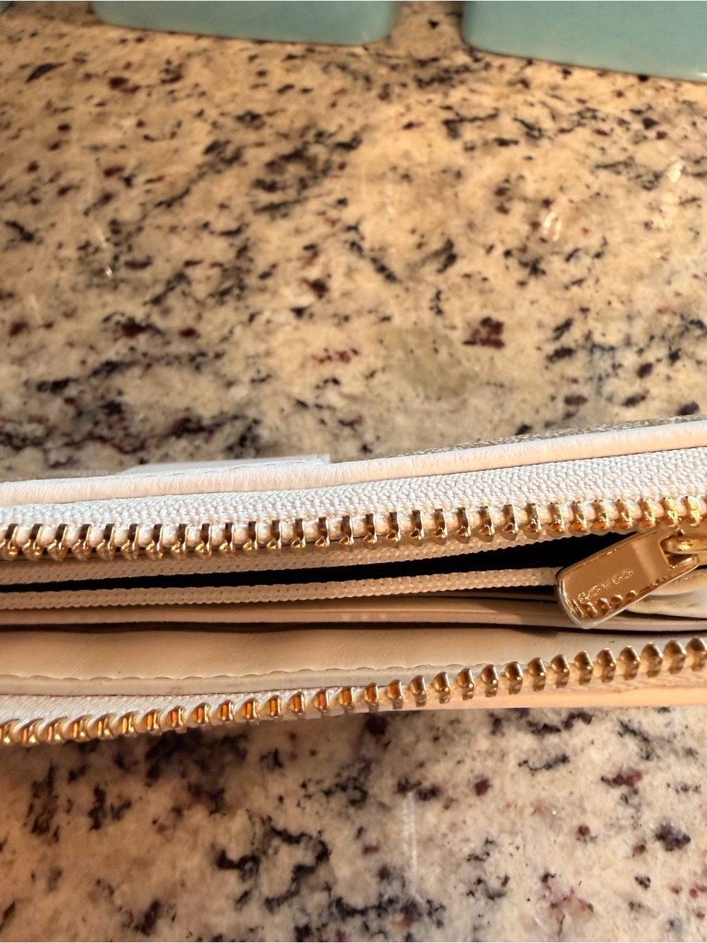 Coach F54630 Tan Canvas Zip Wallet with Chalk Leather Stripe - Picture 9 of 9